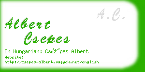 albert csepes business card